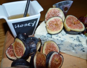 Stilton Blue Cheese served with Honey and Fresh Figs